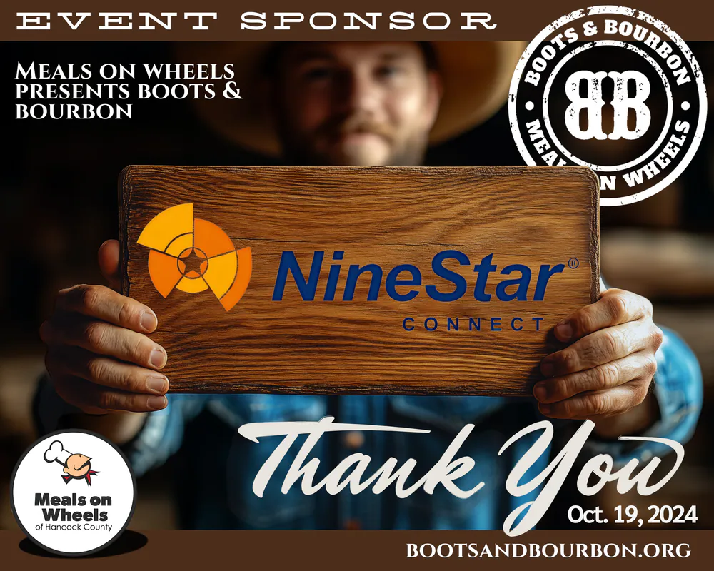 Meals on Wheels event sponsor thank-you graphic for NineStar Connect