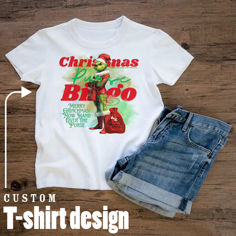 Custom Christmas Purse Bingo T-shirt design mockup