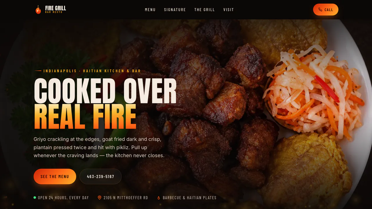 The Fire Grill Bar Resto homepage