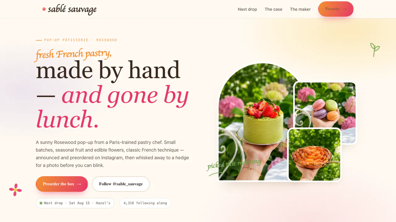 The Sablé Sauvage homepage
